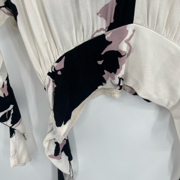 Free People S Say You Love Me Halter Cream Black Rose Key Hole Back Blouse - Picture 5 of 14